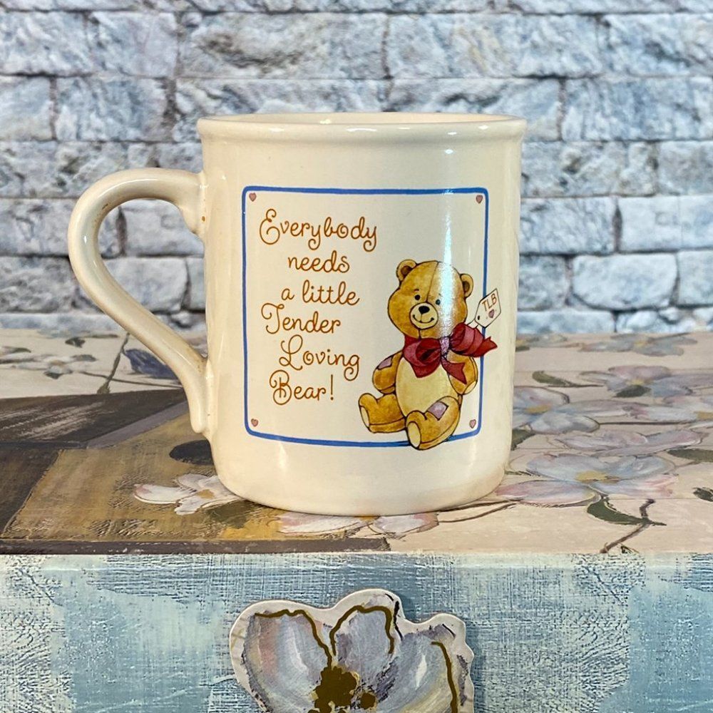 Hallmark Coffee Mug Vintage 1984 Tender Loving Bear Ceramic